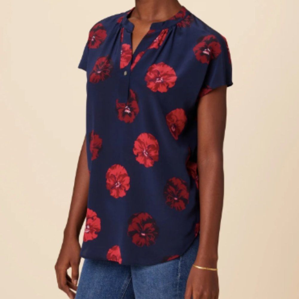 Amour Vert - Renata Washable Silk Blouse - Albany Floral